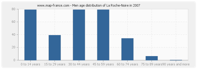 Men age distribution of La Roche-Noire in 2007